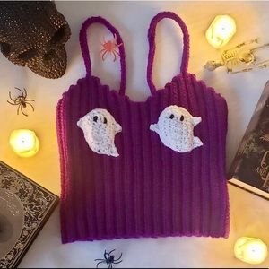 It’s Spooky Season! Handmade crochet BOObies tank top